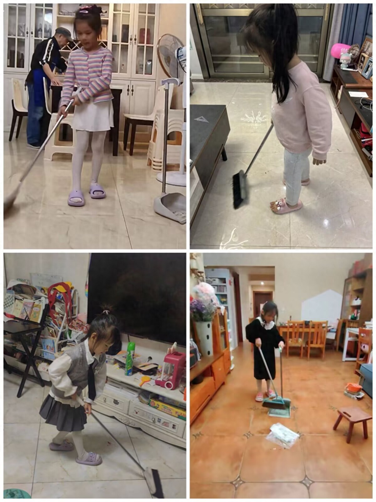 萌娃持扫把 家务显担当！——宜宾市南溪区仙源小学校一年级3班小将解锁家庭劳动新技能