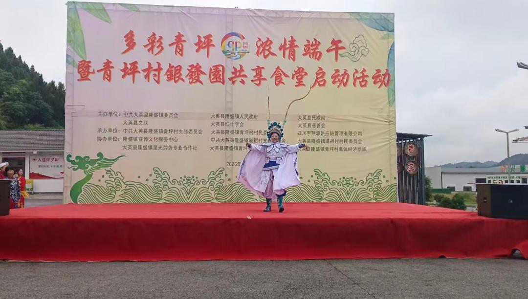 大英县文联开展“多彩青坪 浓情端午”暨青坪村银发园共享食堂活动